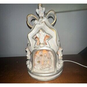 Vintage 1990 CRACKER BARREL Christmas Nativity Light Pearlized Porcelain